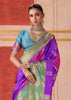 Purple Dual Tone Bronze Zari Woven Banarasi Silk Saree