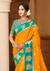 Orange & Green Woven Banarasi SIlk Saree