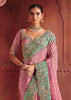 Blossom Pink Designer Embroidered Saree