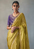 Olive Green Embroidered Silk Saree With Heavy Blouese
