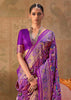 Bright Purple Printed Patola Silk Saree