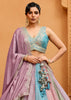 Multicolored Georgette Embroidered Sequins Lehenga Set
