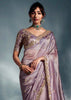 Lavender Purple Designer Silk Saree