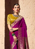 Deep Orchid Purple Woven Crepe Georgette Saree