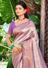 Spring Purple Woven Kanjivaram Silk Saree