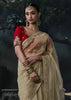 Sand Beige Embroidered Designer Saree