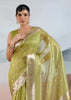 Pistachio Green Woven Banarasi Tissue Silk Saree