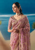 Mauve Pink Satin Organza Embroidered Saree