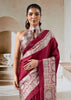 Rich Red Printed Satin Silk Saree