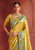 Golden Yellow Designer Embroidered Saree