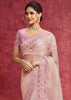 Baby Pink Embroidered Designer Saree
