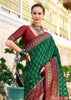 Forest Green Woven Soft Silk Saree