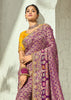 Wine Purple Embroidered Georgette Bandhej Saree