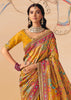 Dusky Yellow Designer Embroidered Saree