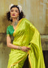 Lime Green Banarasi Tusser Silk Saree