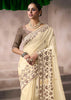 “Exclusive Offer” : Creamy White Woven Cotton Silk Saree