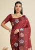 Deep Maroon Woven Bronze Zari Paithani Silk Saree