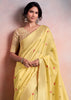 Delight Yellow Woven Linen Cotton Silk Saree