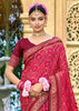 Raspberry Pink Woven Banarasi Silk Saree