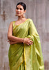 Pistachio Green Woven Tissue Silk Saree