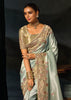 Mint Blue Embroidered Silk Saree