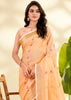 Delight Orange Woven Linen Silk Saree