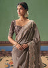 Aluminum Grey Embroidered Designer Saree