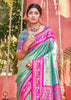 Turquoise Blue Woven Kanjivaram Silk Saree