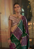Purple And Green Rangkat Satin Silk Saree
