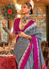 Frost Grey Printed Patola Silk Saree