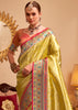 Golden Yellow Woven Banarasi Tissue Silk Saree