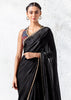 Black Designer Organza Silk Saree With Printed Blouse