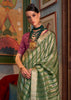 Piquant Green Woven Banarasi Soft Silk Saree