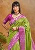 Grass Green Woven Cotton Silk Saree