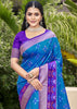 Nautical Blue Woven Patola Silk Saree