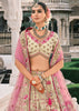 Off White & Pink Heavy Embroidered Designer Lehenga