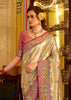 Classy Beige Woven Patola Tissue Silk Saree