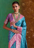 Vivid Blue Banarasi Satin Silk Saree