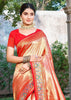 Sunset Orange Woven Kanjivaram Silk Saree