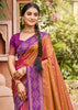Copper Brown Woven Banarasi Silk Saree