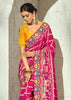 Magenta Pink Embroidered Georgette Bandhej Saree