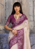 Dahliya Purple Printed Cotton Silk Saree