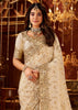 Off White Embroidered Tissue Designer Saree