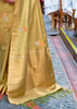 MISTED YELLOW WOVEN BANARASI SAREE WITH GOLD AND SILVER BOOTAS (6209090158785) (10160773169345)