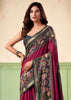 Burgundy kalamkari Printed Cotton Silk Saree