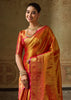 Burnt Orange Woven Kanjivaram Silk Saree