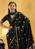 Black Woven Banarasi Satin Silk Saree