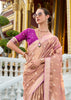 Blush Peach Woven Tissue Silk Saree