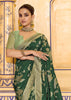 Forest Green Woven Banarasi Silk Saree