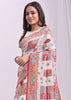 Snow White Woven Linen Cotton Saree
